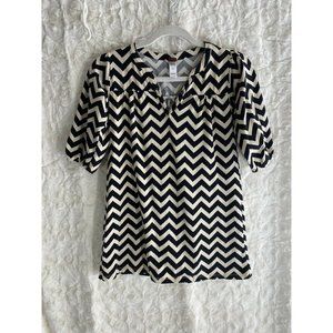Tea Collection Top Size 8 Women black chevron